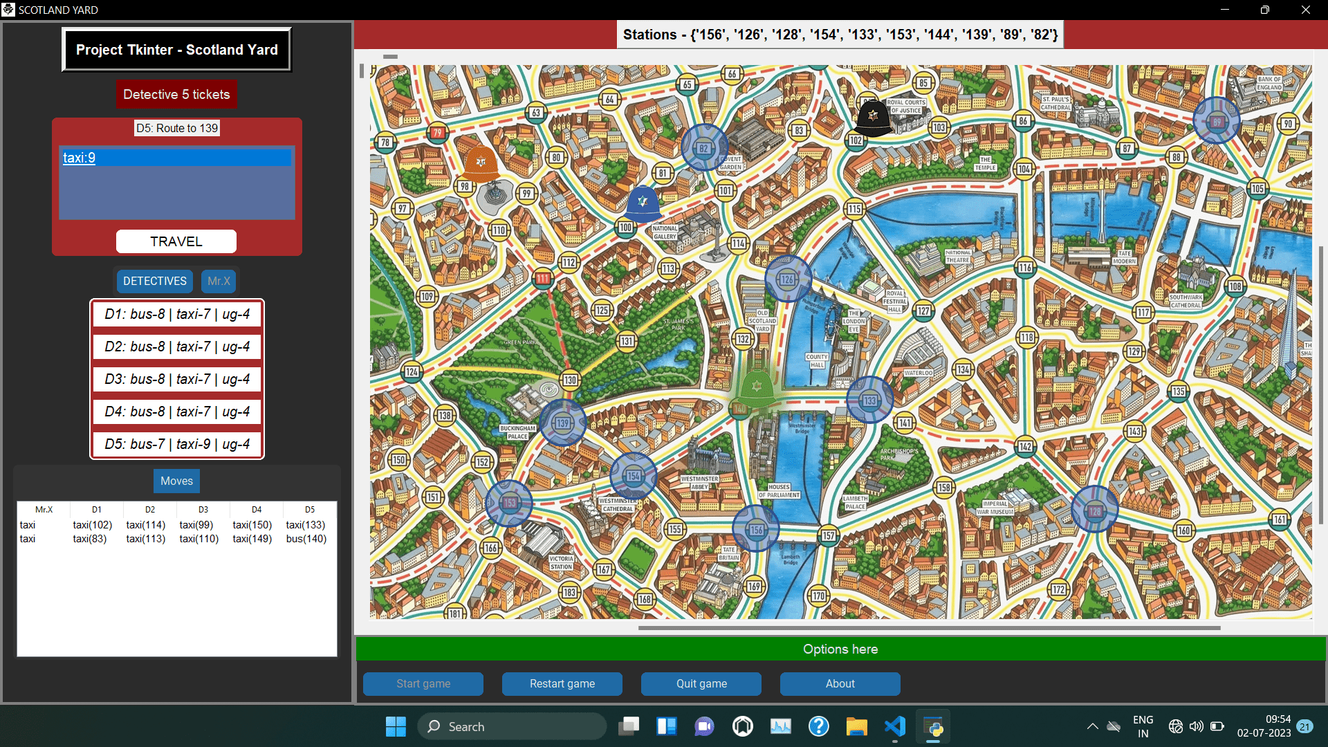 Tkinter Scotland Yard
